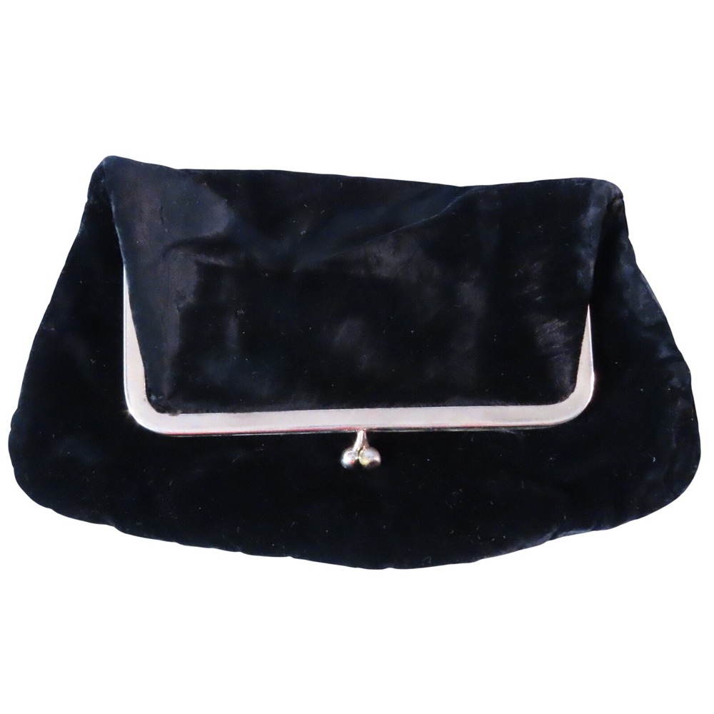 Vintage GARAY VELVET BAG Foldover Clutch Purse KISS LOCK FRAME Flapper Style